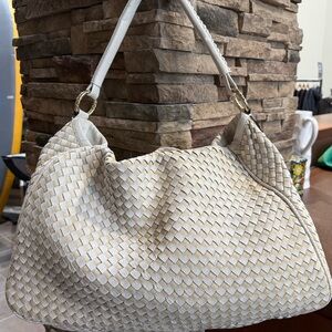 Antonio Melani Elegant Cream Woven Handbag
